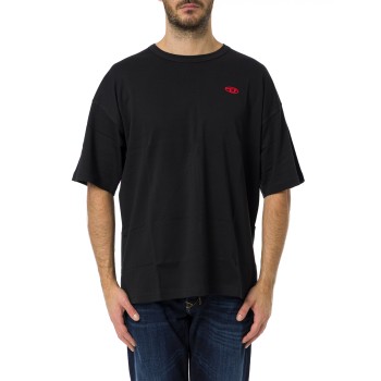 T-shirt con logo Oval D rosso Diesel