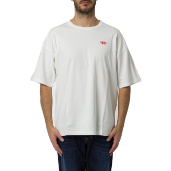 T-shirt con logo Oval D rosso Diesel