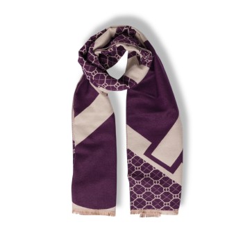 Stola Oval T Twinset in tessuto con logo jacquard