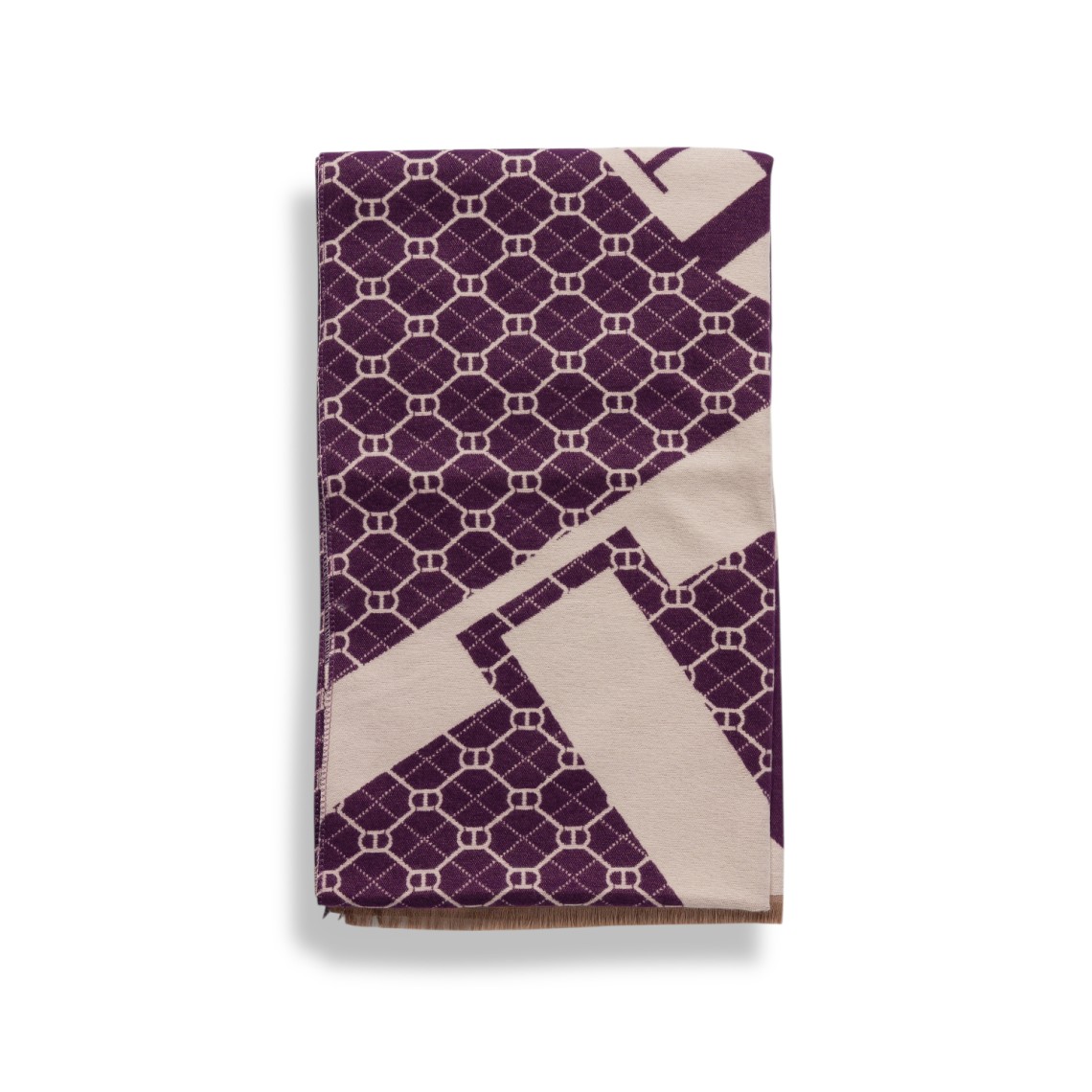 Stola Oval T Twinset in tessuto con logo jacquard