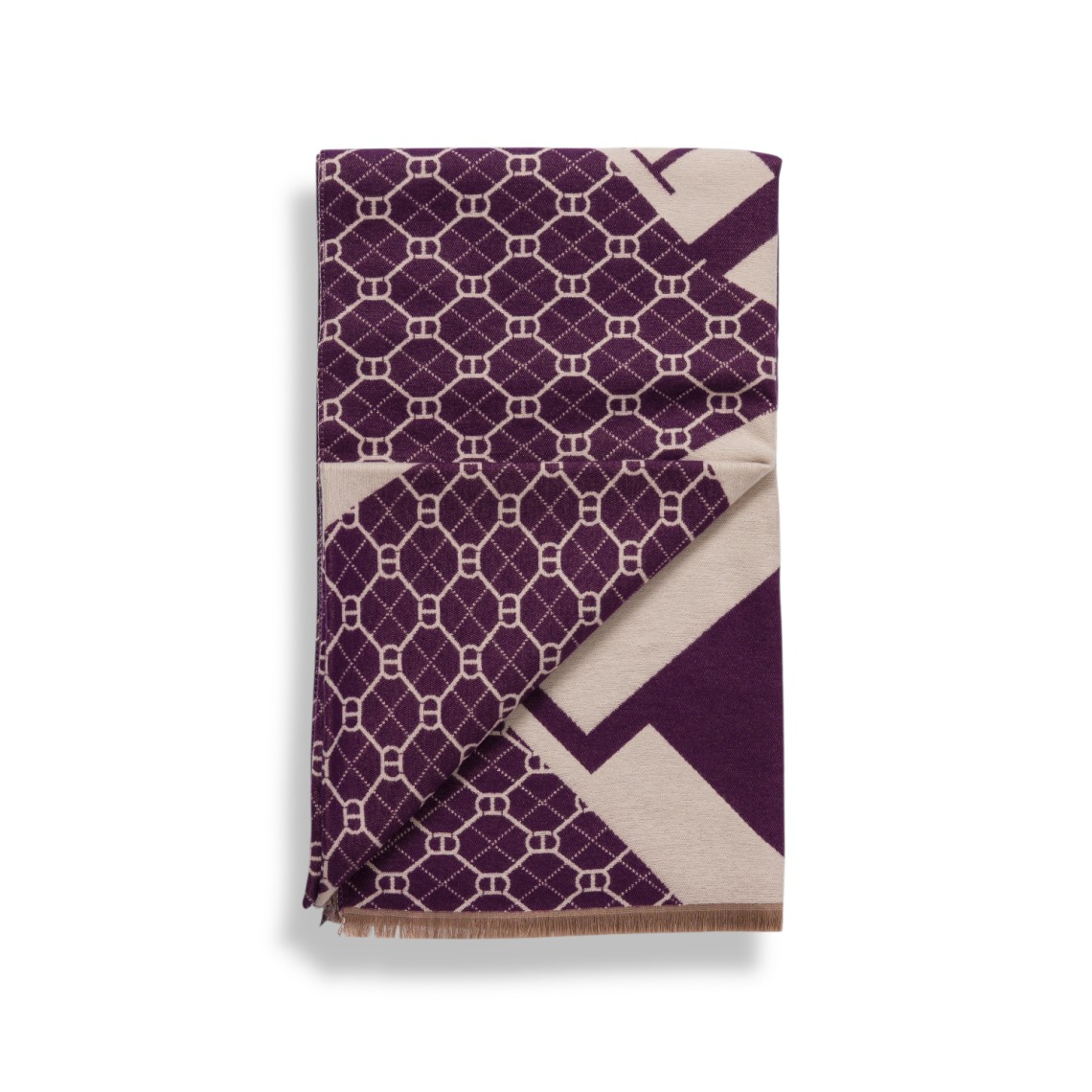 Stola Oval T Twinset in tessuto con logo jacquard