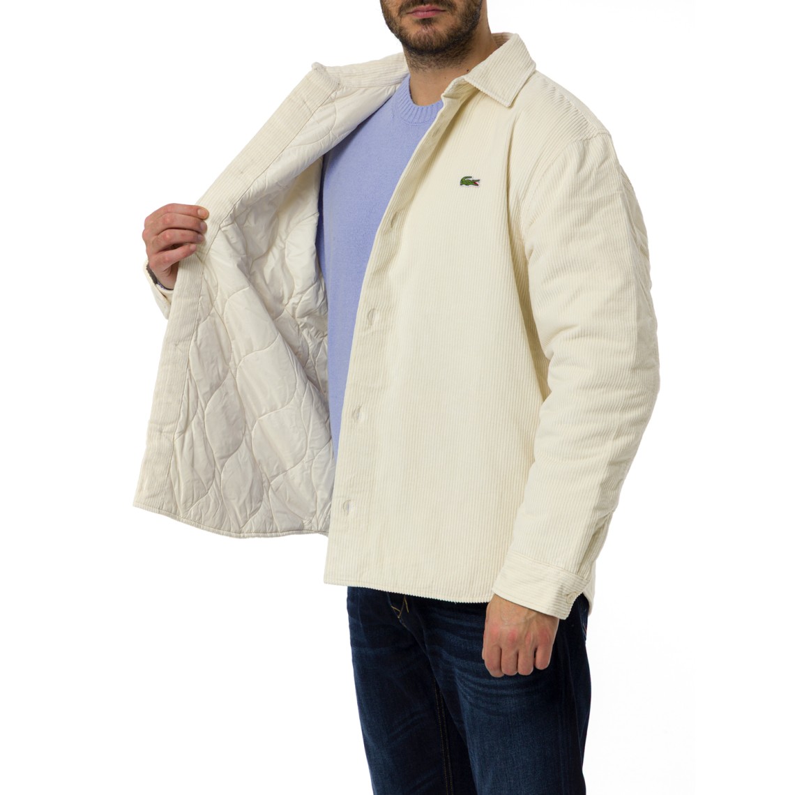 Overshirt in velluto a coste oversize Lacoste