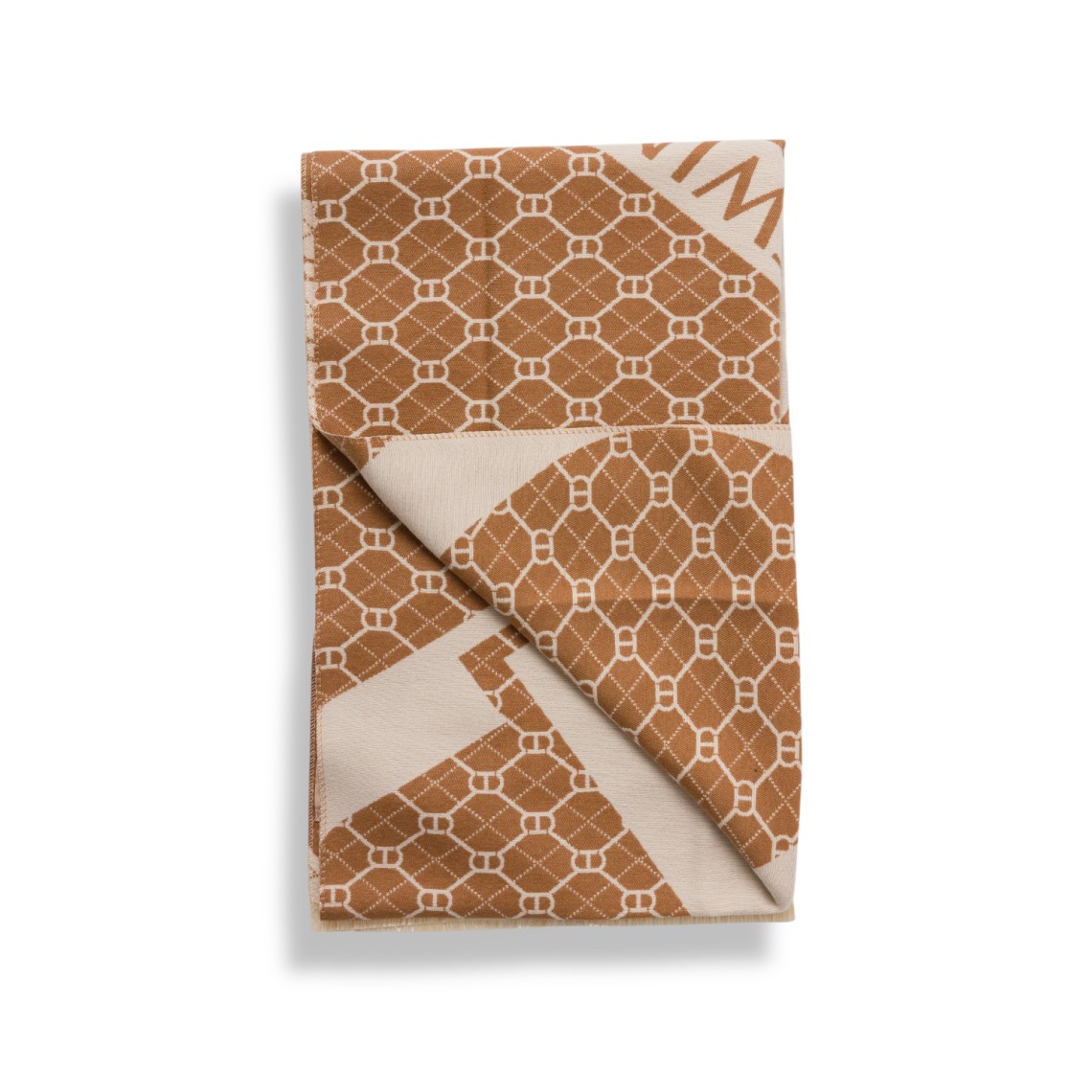 Stola Oval T Twinset in tessuto con logo jacquard