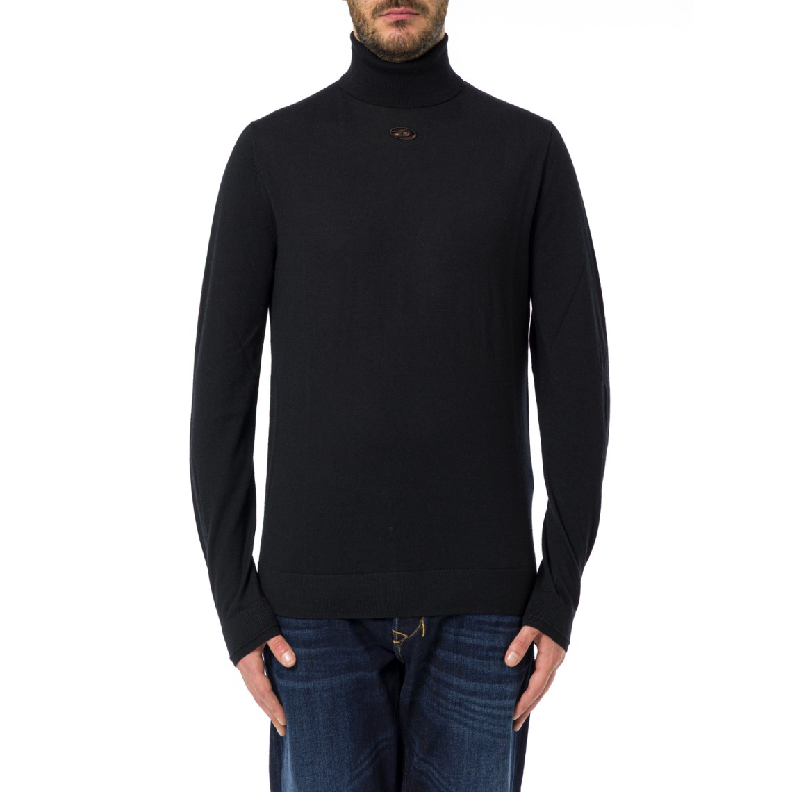 Dolcevita in lana con logo cut-out Diesel