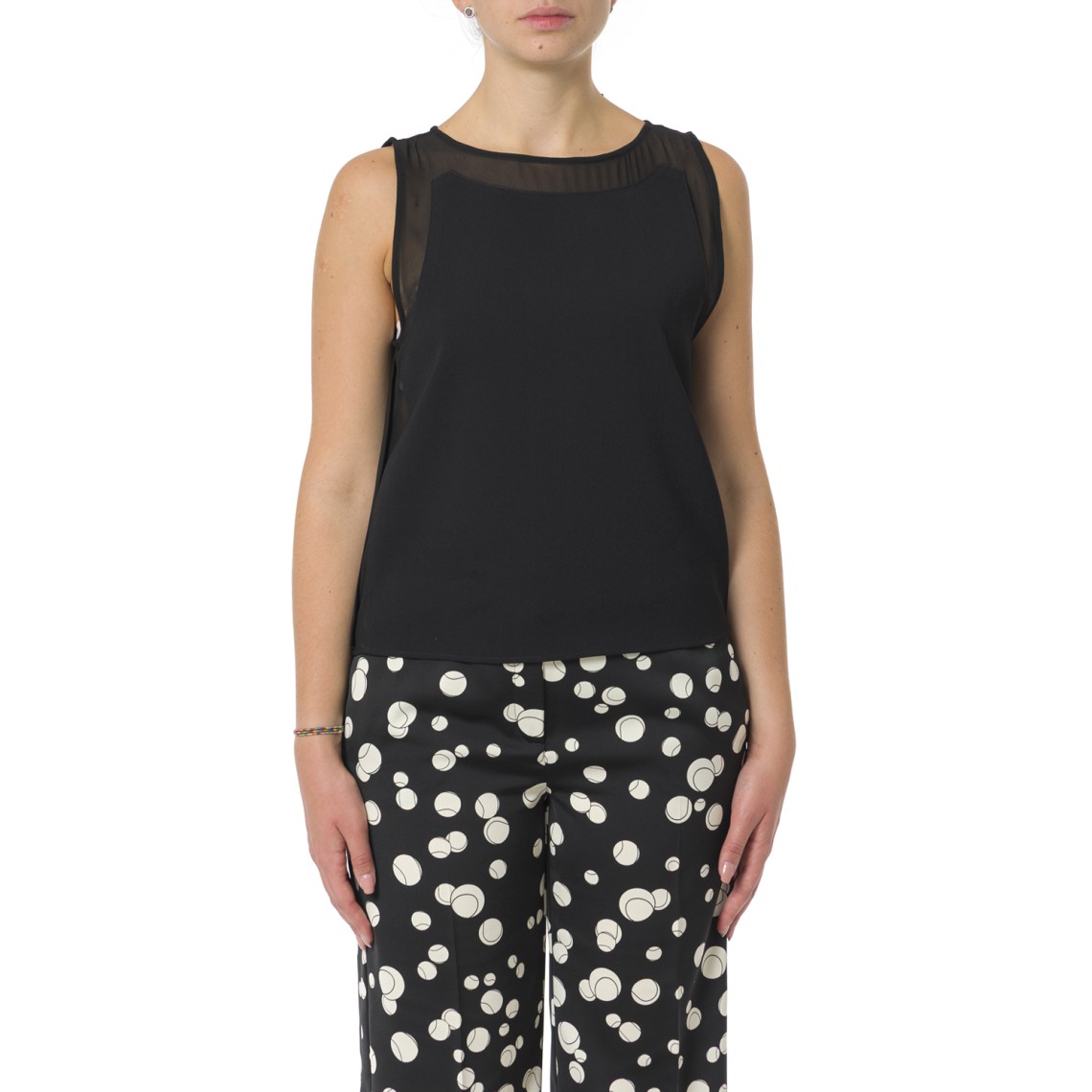 Top smanicato in satin Marella Art.365