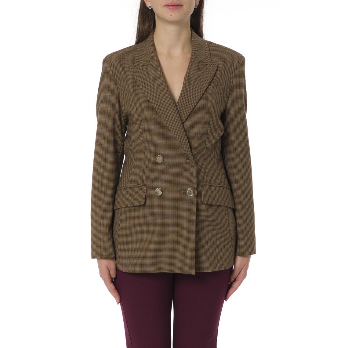 Giacca doppiopetto in misto lana Marella