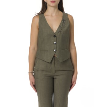 Gilet in saglia con applicazioni Marella