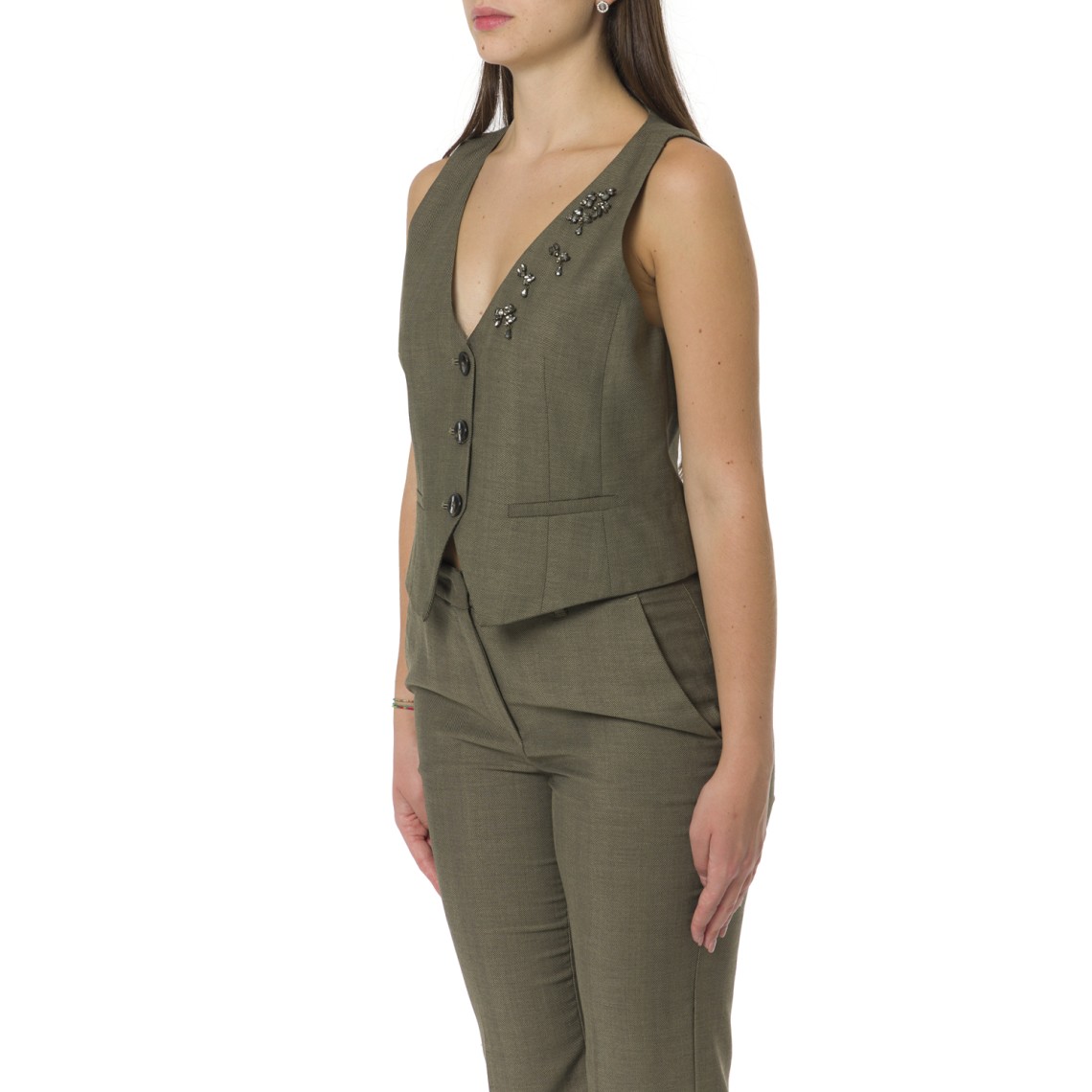 Gilet in saglia con applicazioni Marella