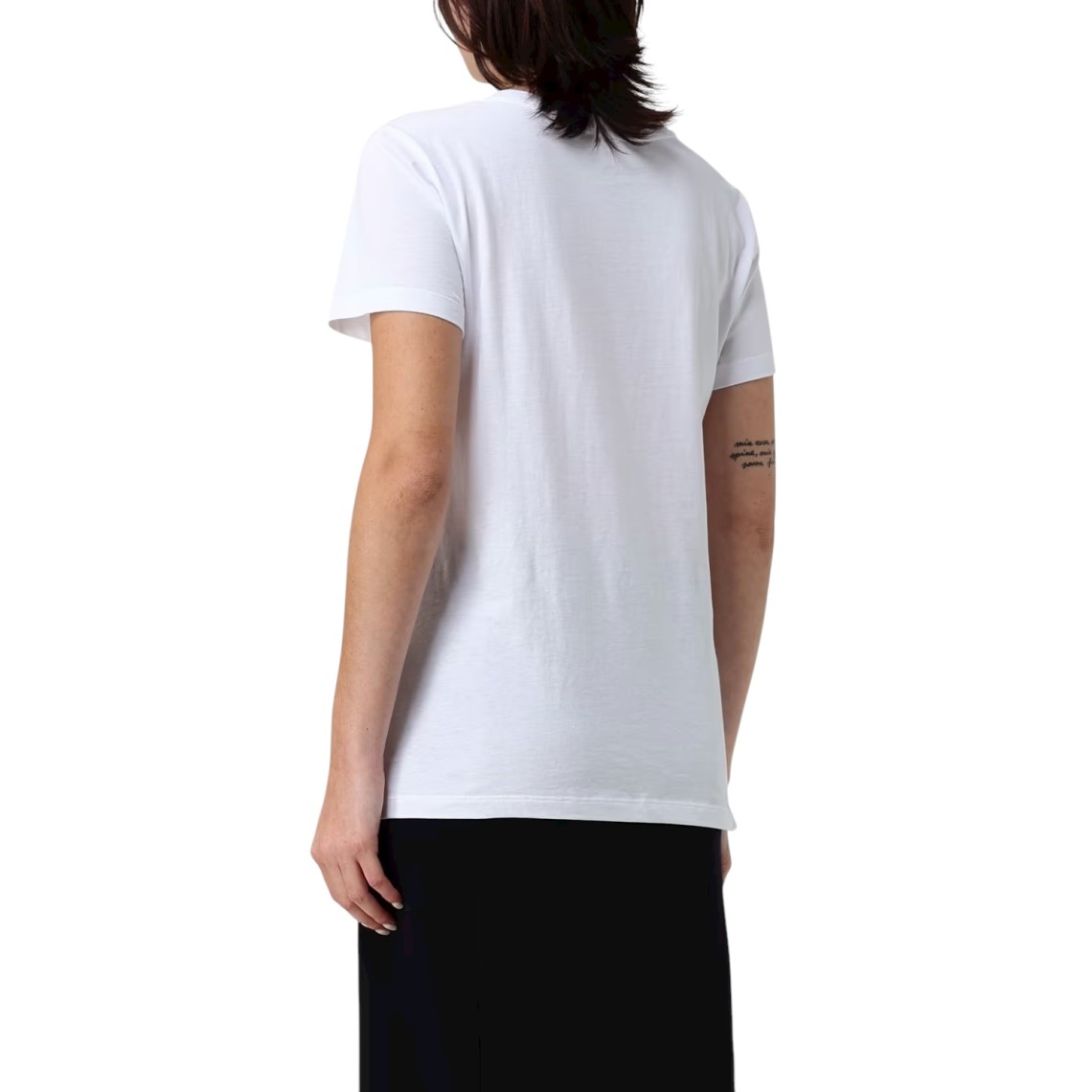 T-shirt in cotone con logo di strass Armani Exchange