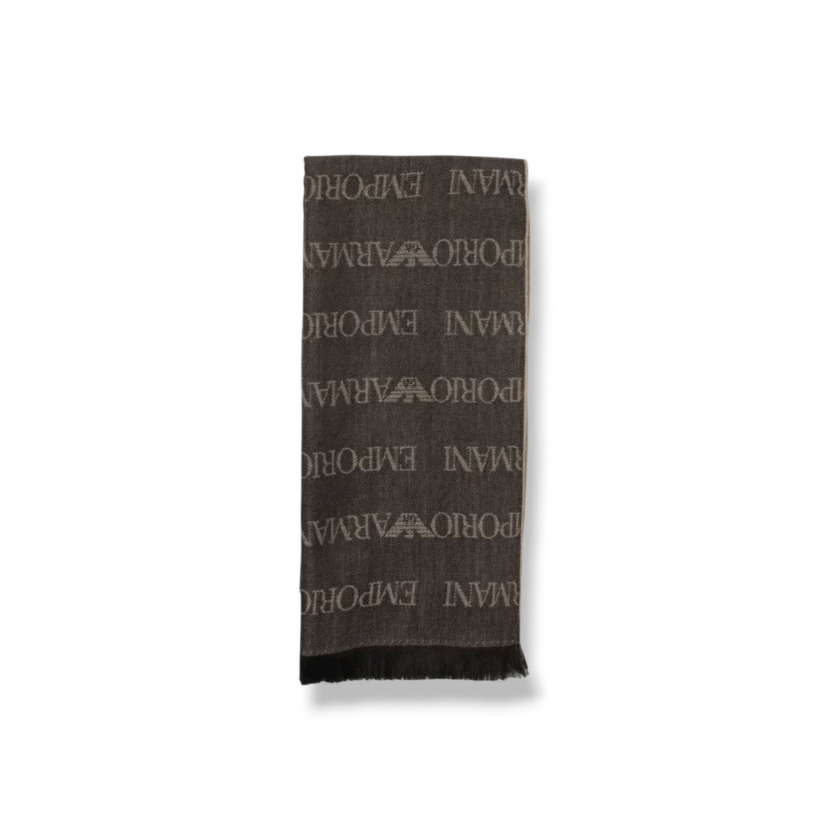 Sciarpa Emporio Armani in lana vergine con logo jacquard