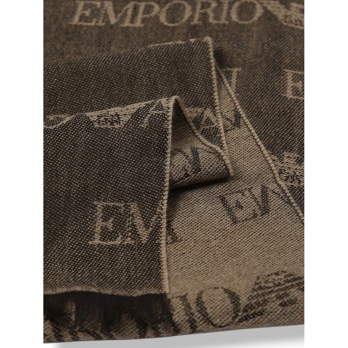 Sciarpa Emporio Armani in lana vergine con logo jacquard