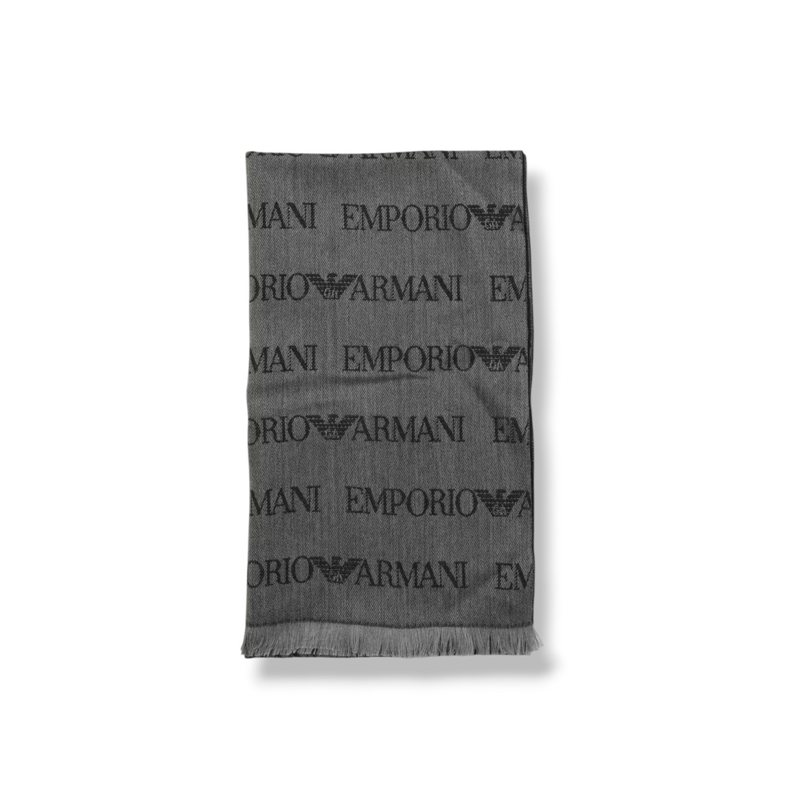 Sciarpa Emporio Armani in lana vergine con logo jacquard