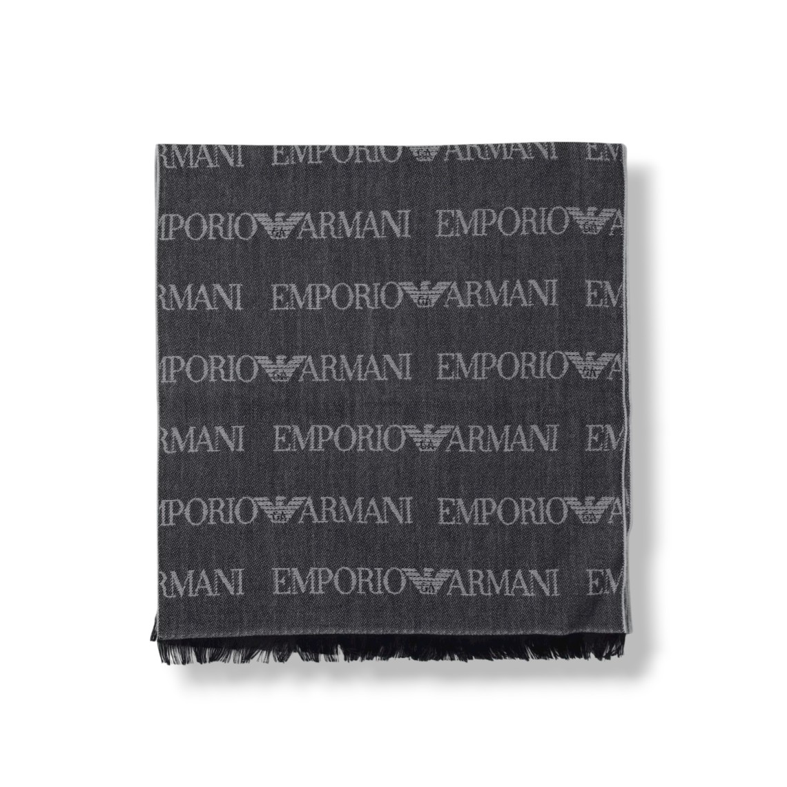 Sciarpa Emporio Armani in lana vergine con logo jacquard