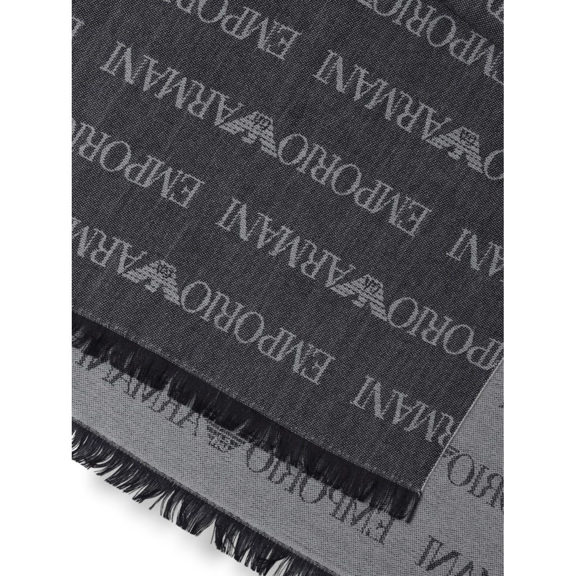 Sciarpa Emporio Armani in lana vergine con logo jacquard