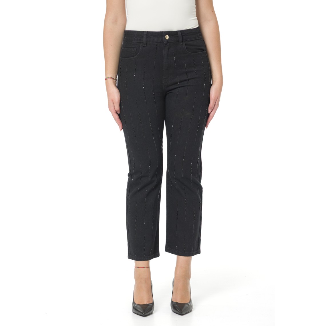 Jeans straight con strass i Blues