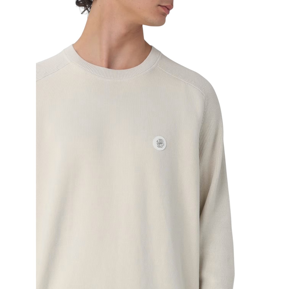 Maglia a girocollo basic con logo Boss