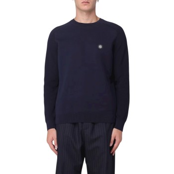 Maglia a girocollo basic con logo Boss