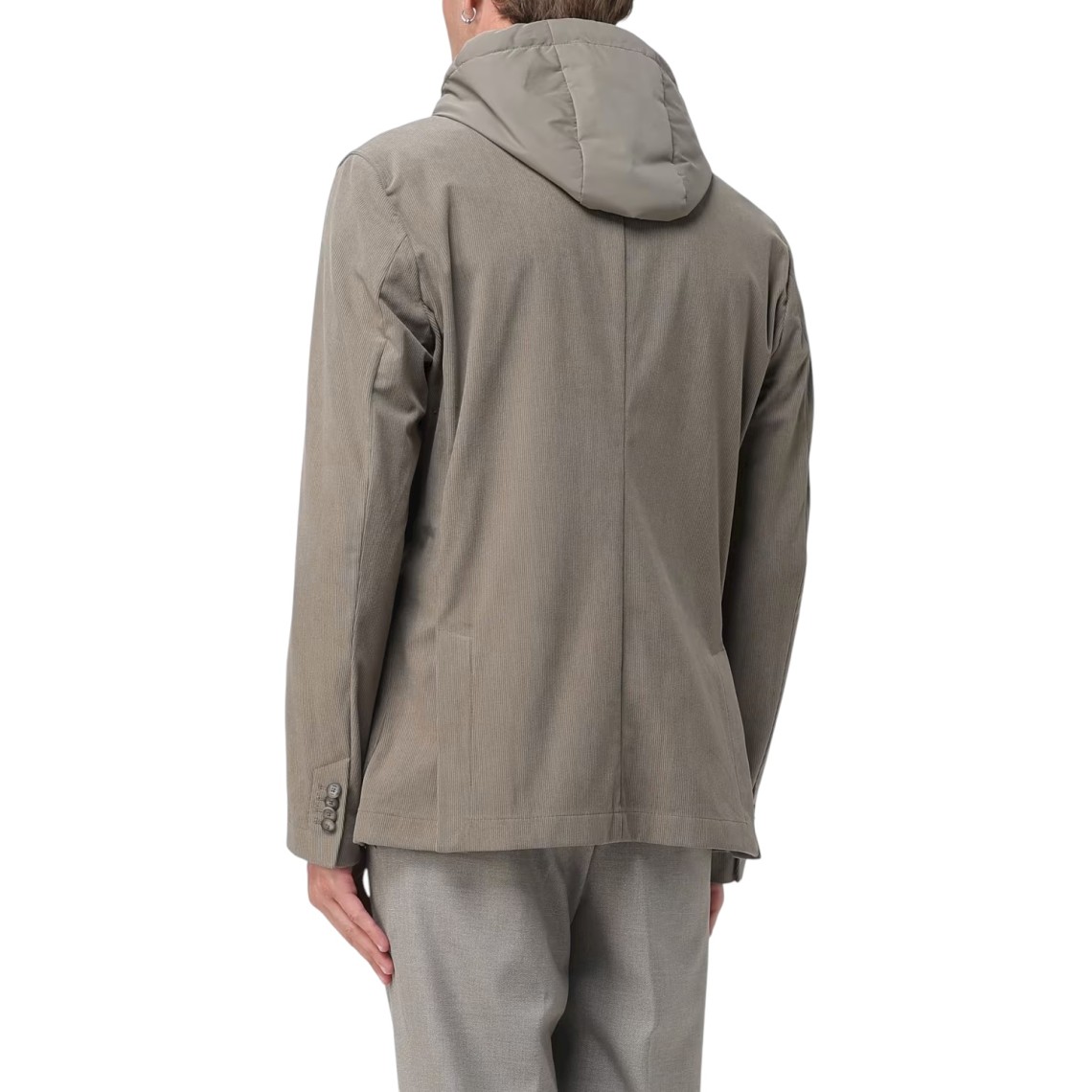 Blazer con cappuccio amovibile Boss in velluto a coste