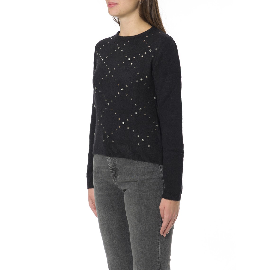 Maglia girocollo con strass i Blues