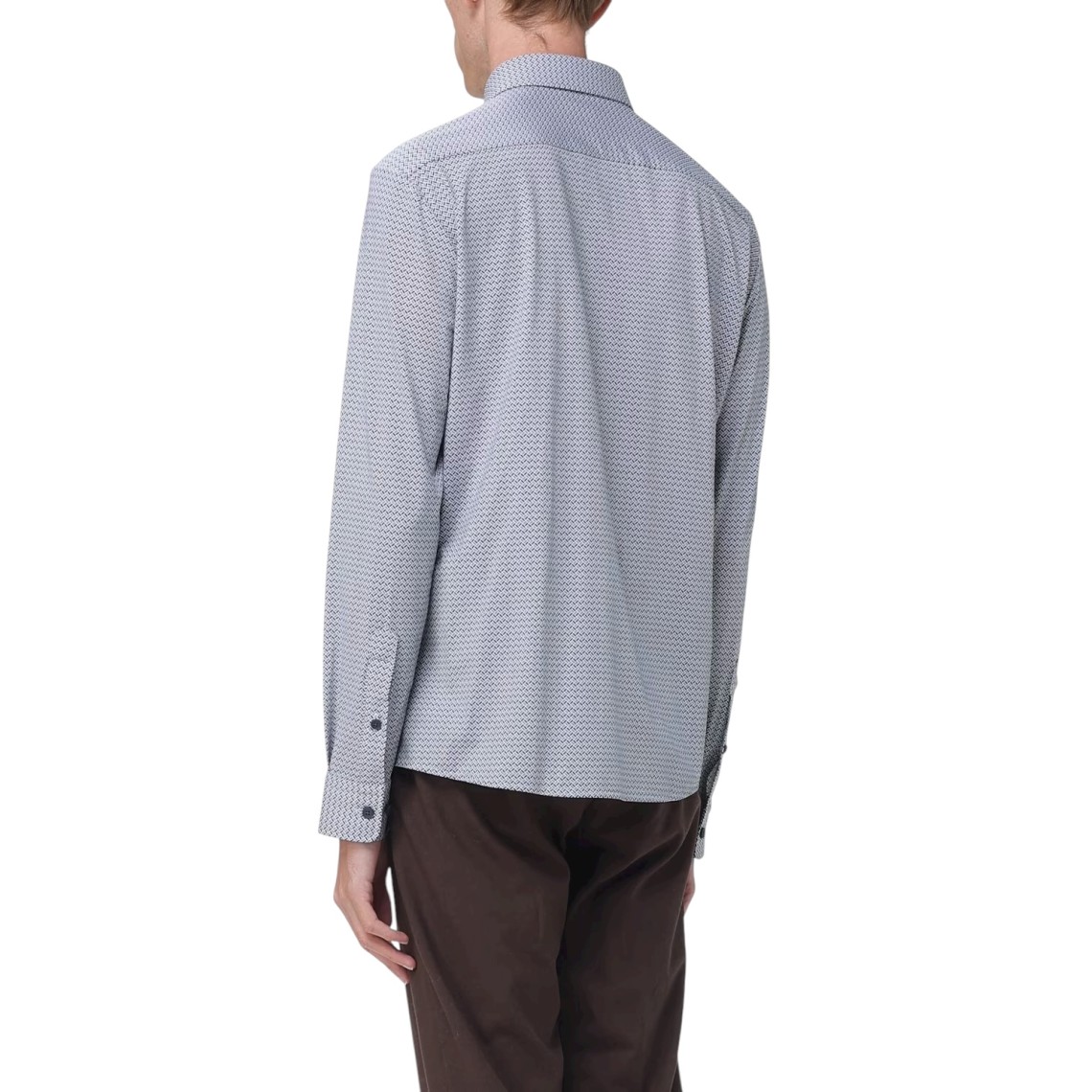 Camicia Boss in jersey stretch con motivo chevron