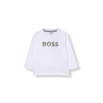 T-shirt in cotone con logo Boss