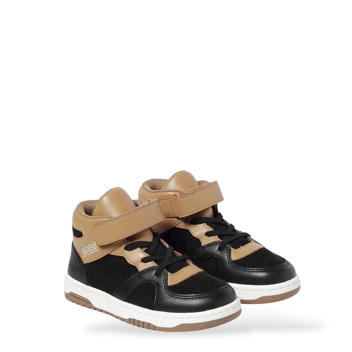 Sneakers high-top Boss in velluto e pelle