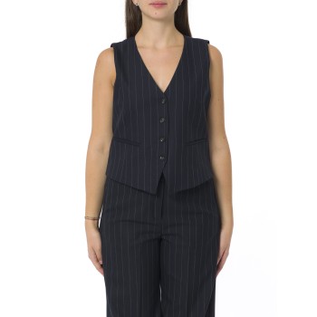 Gilet in twill stretch i Blues