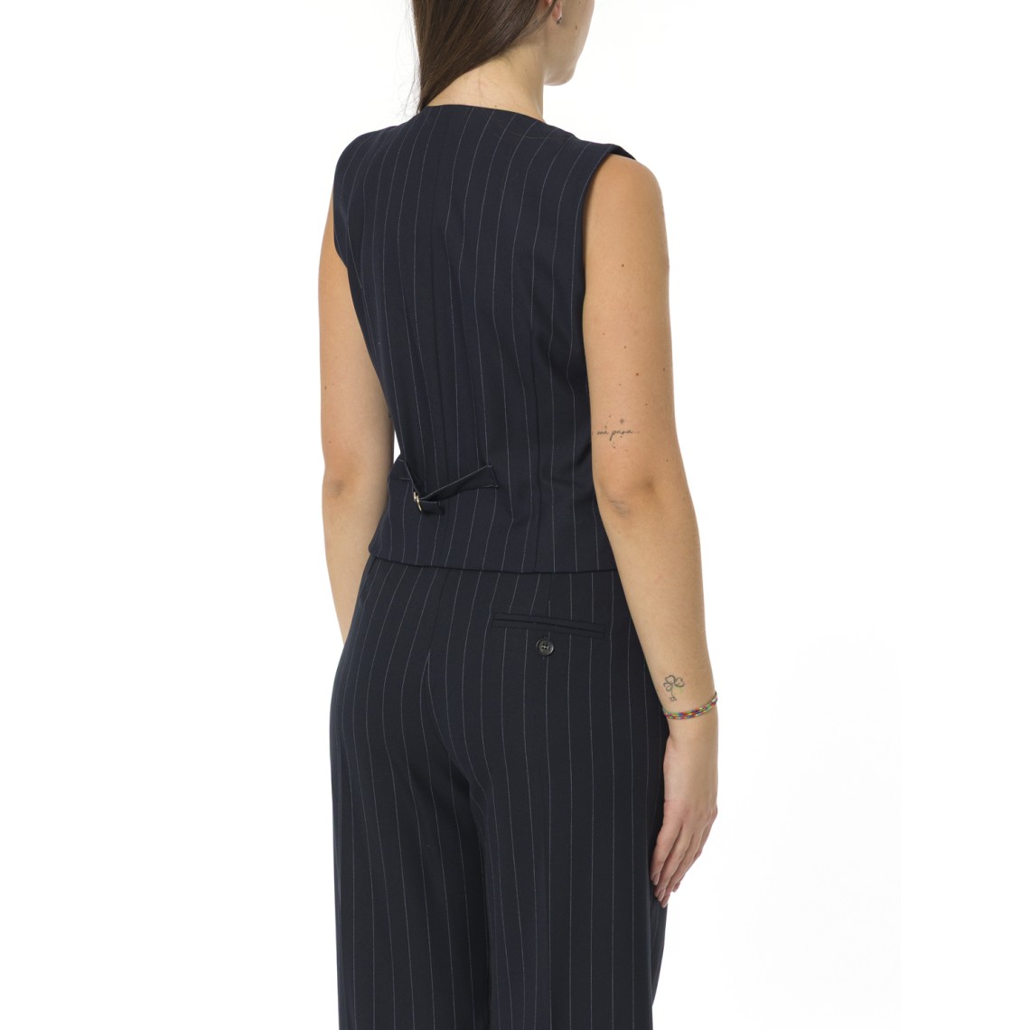 Gilet in twill stretch i Blues