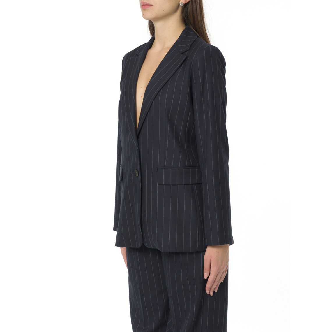 Blazer in twill stretch i Blues