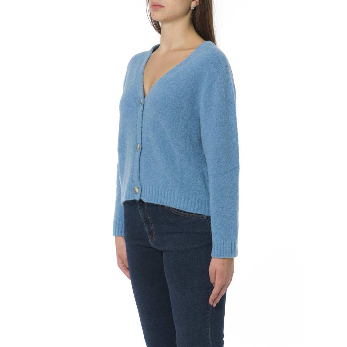 Cardigan in misto alpaca i Blues
