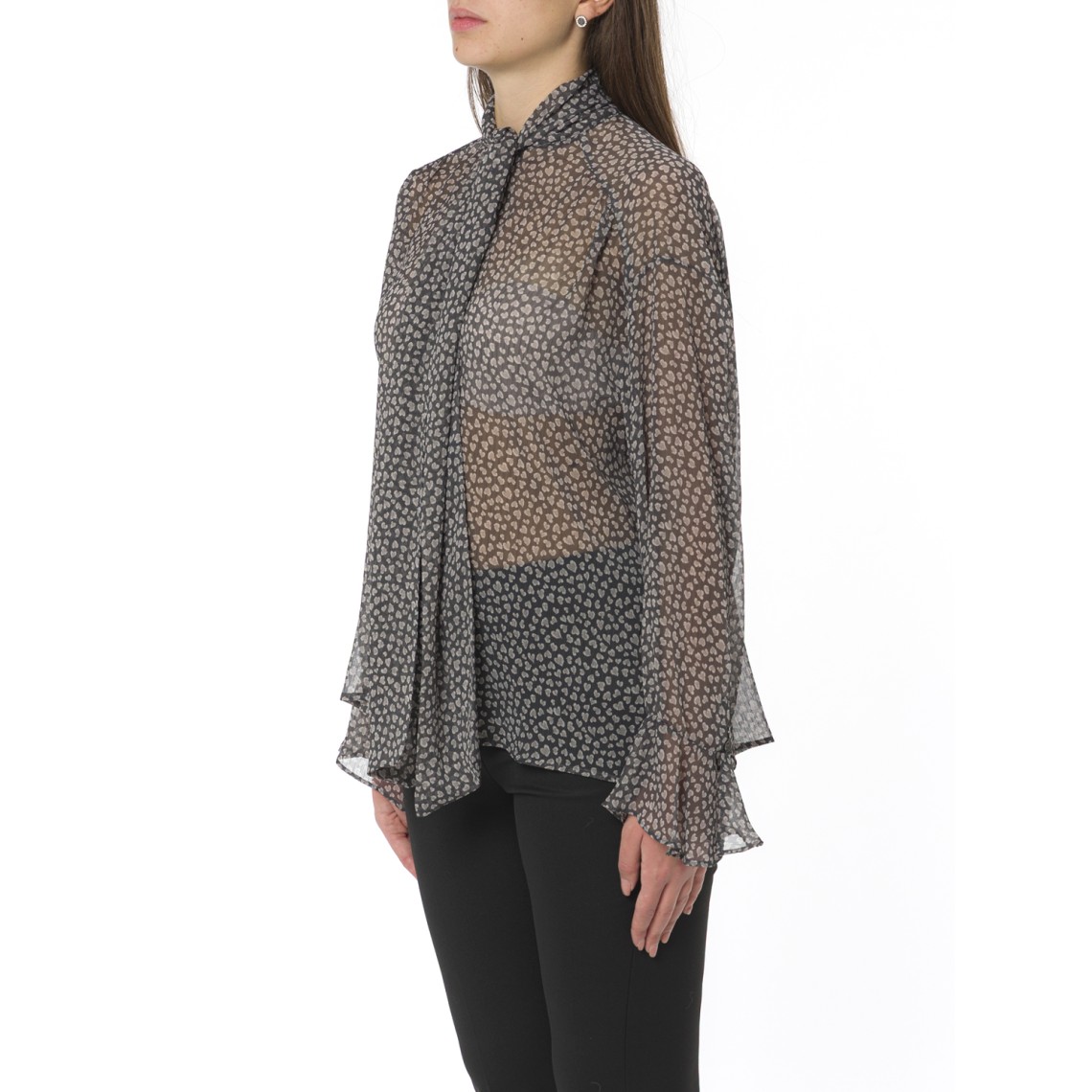 Blusa in crêpe stampato i Blues