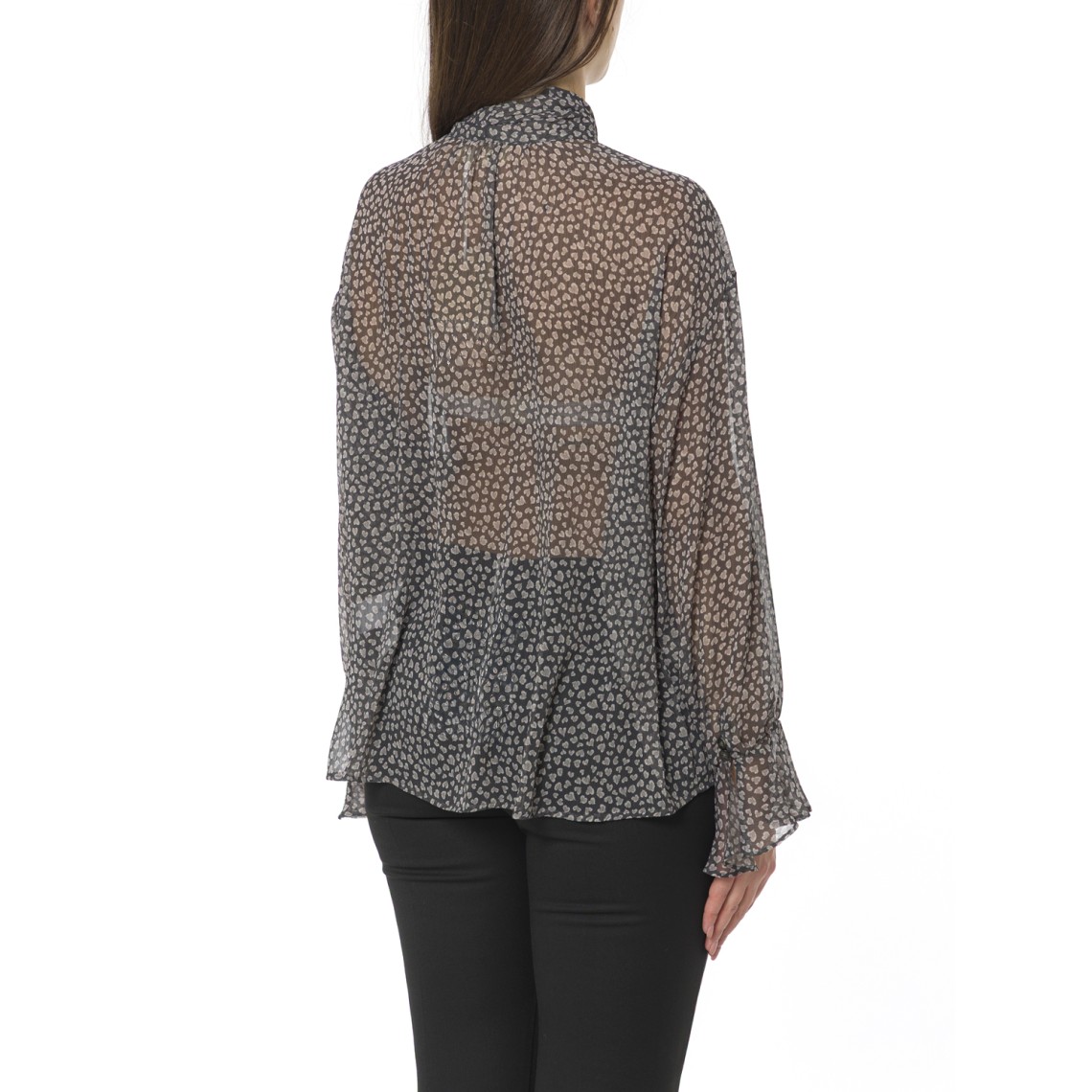 Blusa in crêpe stampato i Blues