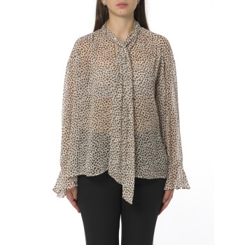 Blusa in crêpe stampato i Blues