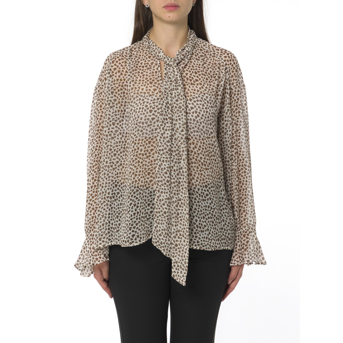 Blusa in crêpe stampato i Blues