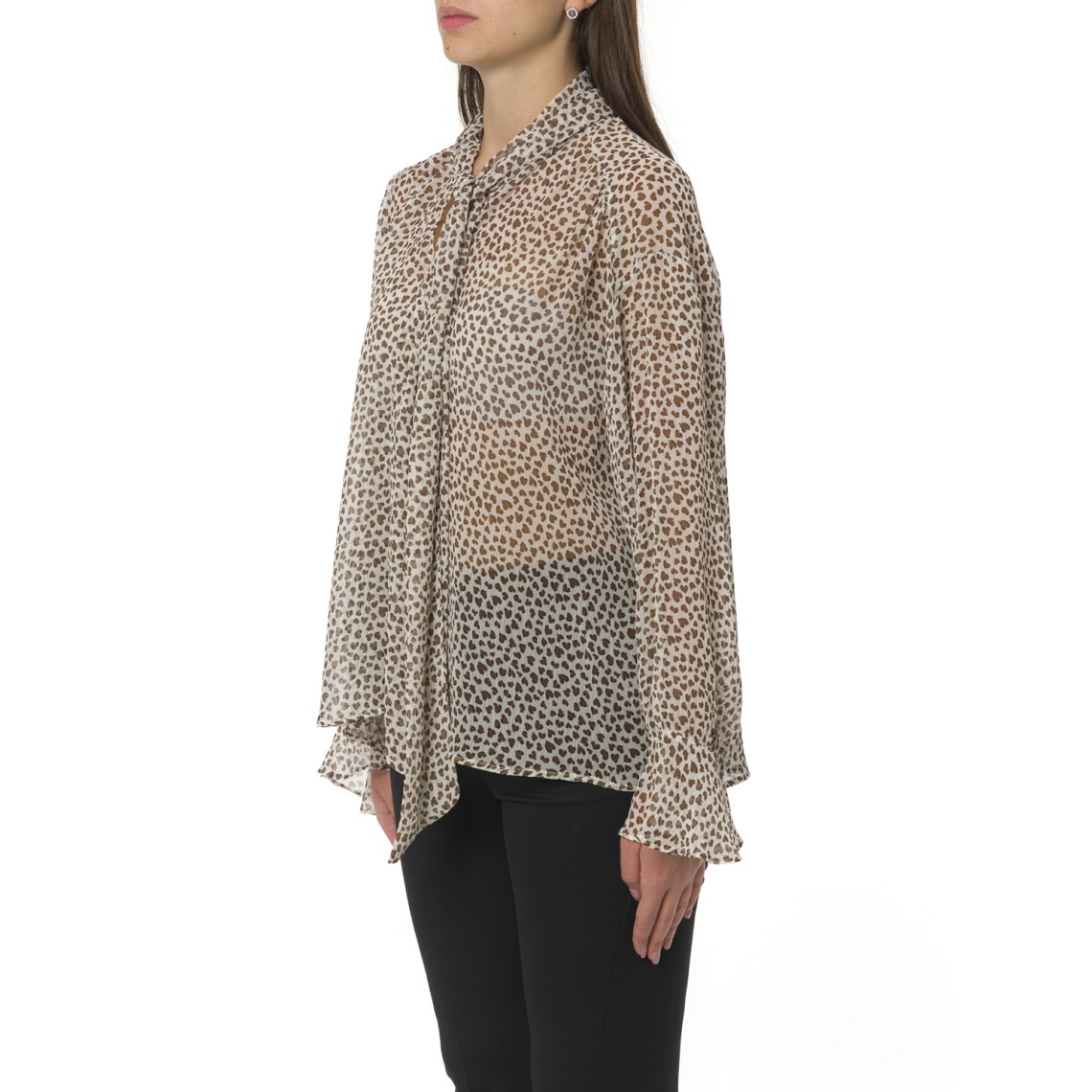 Blusa in crêpe stampato i Blues