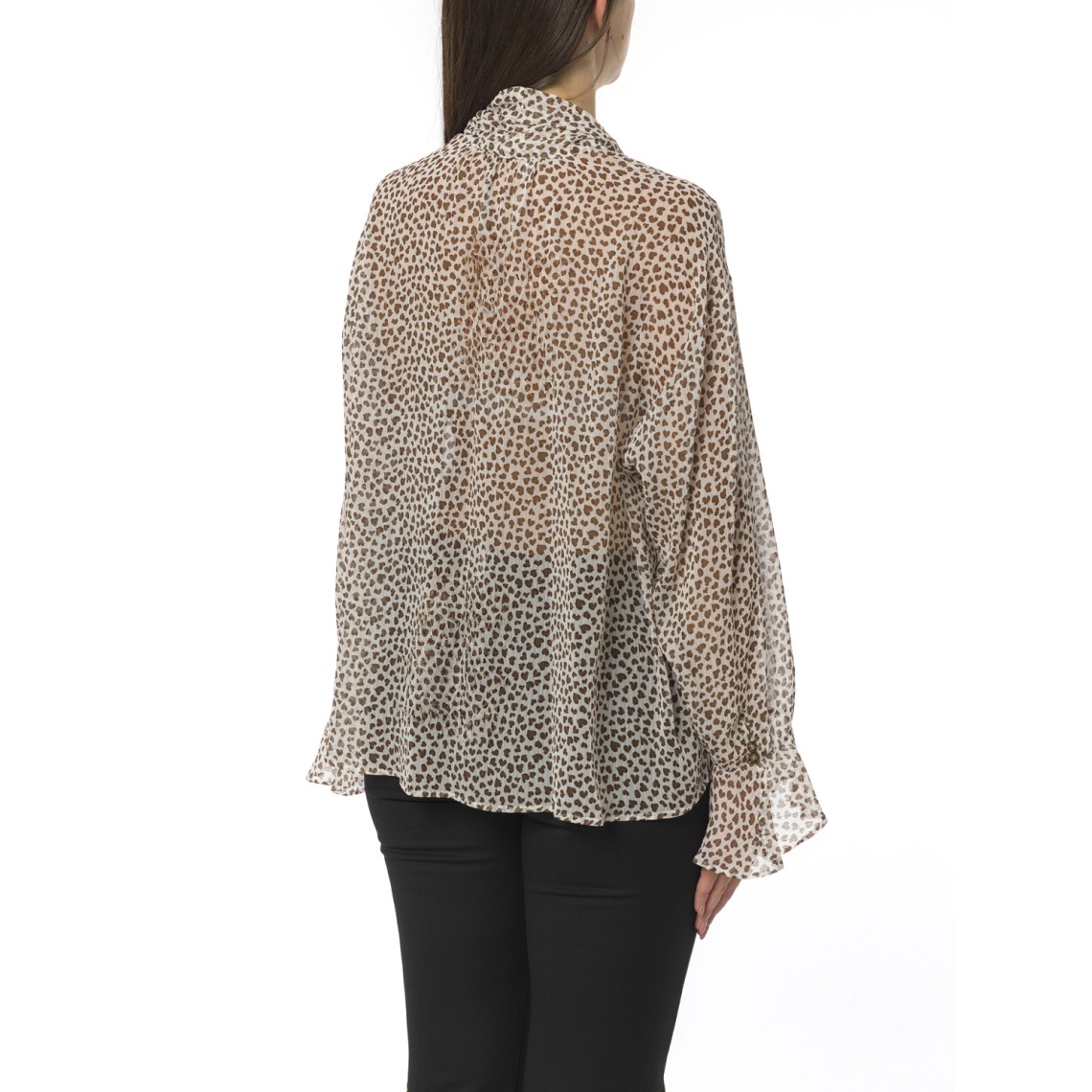 Blusa in crêpe stampato i Blues