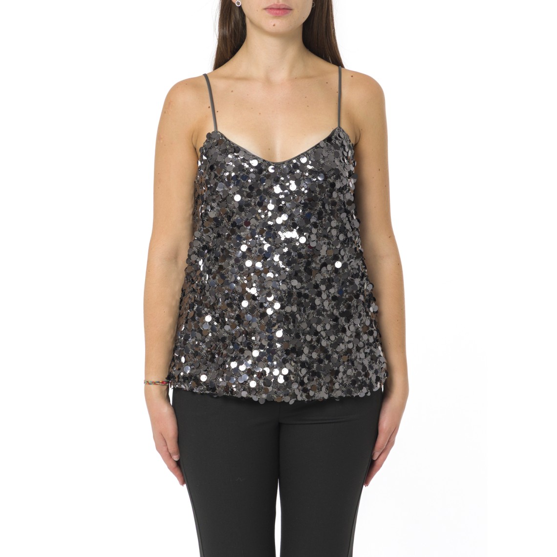 Top con paillettes i Blues