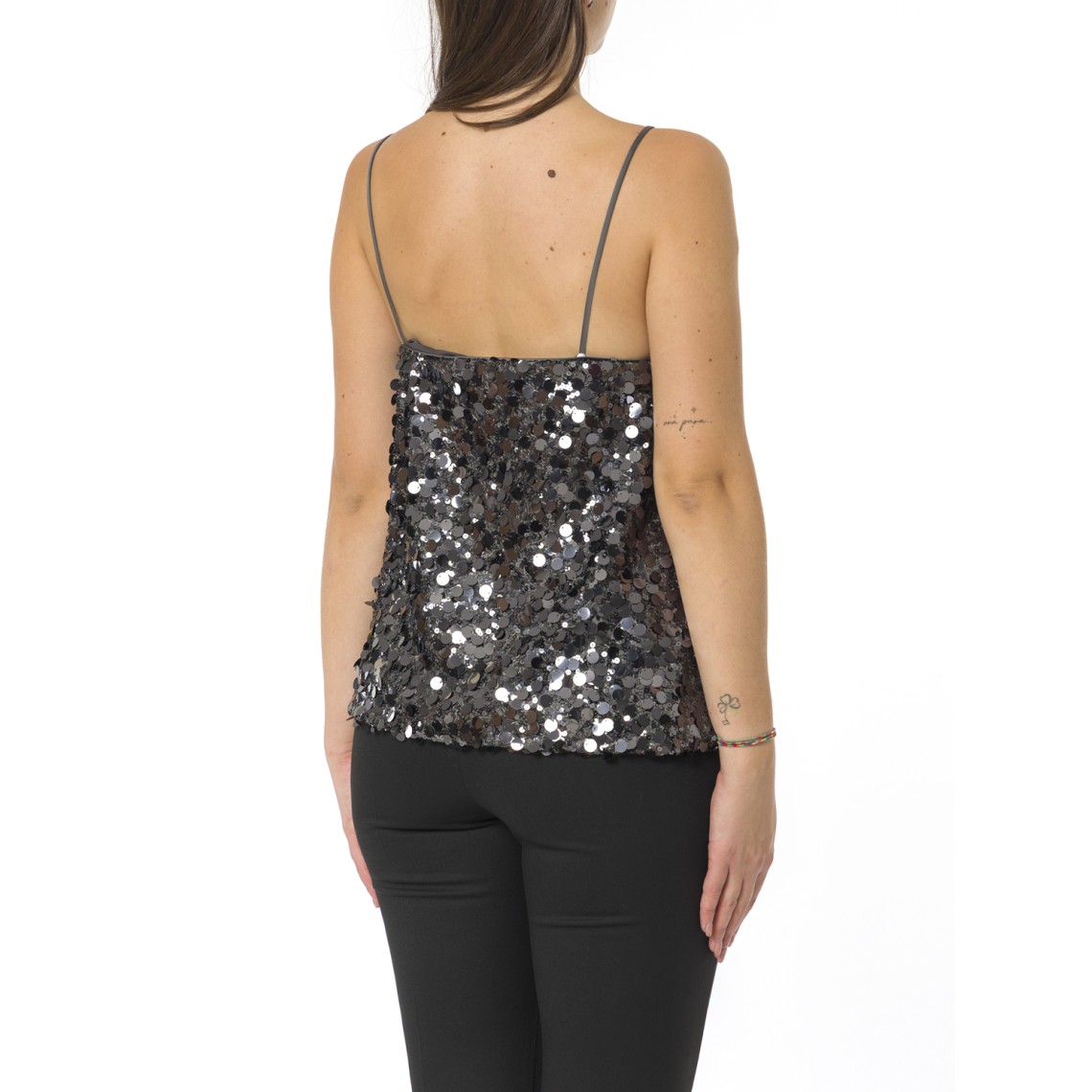 Top con paillettes i Blues