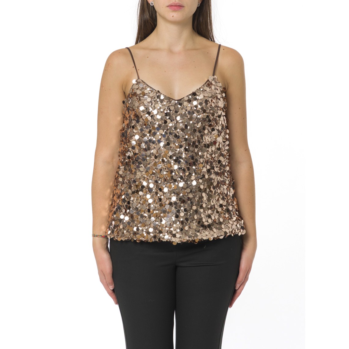 Top con paillettes i Blues