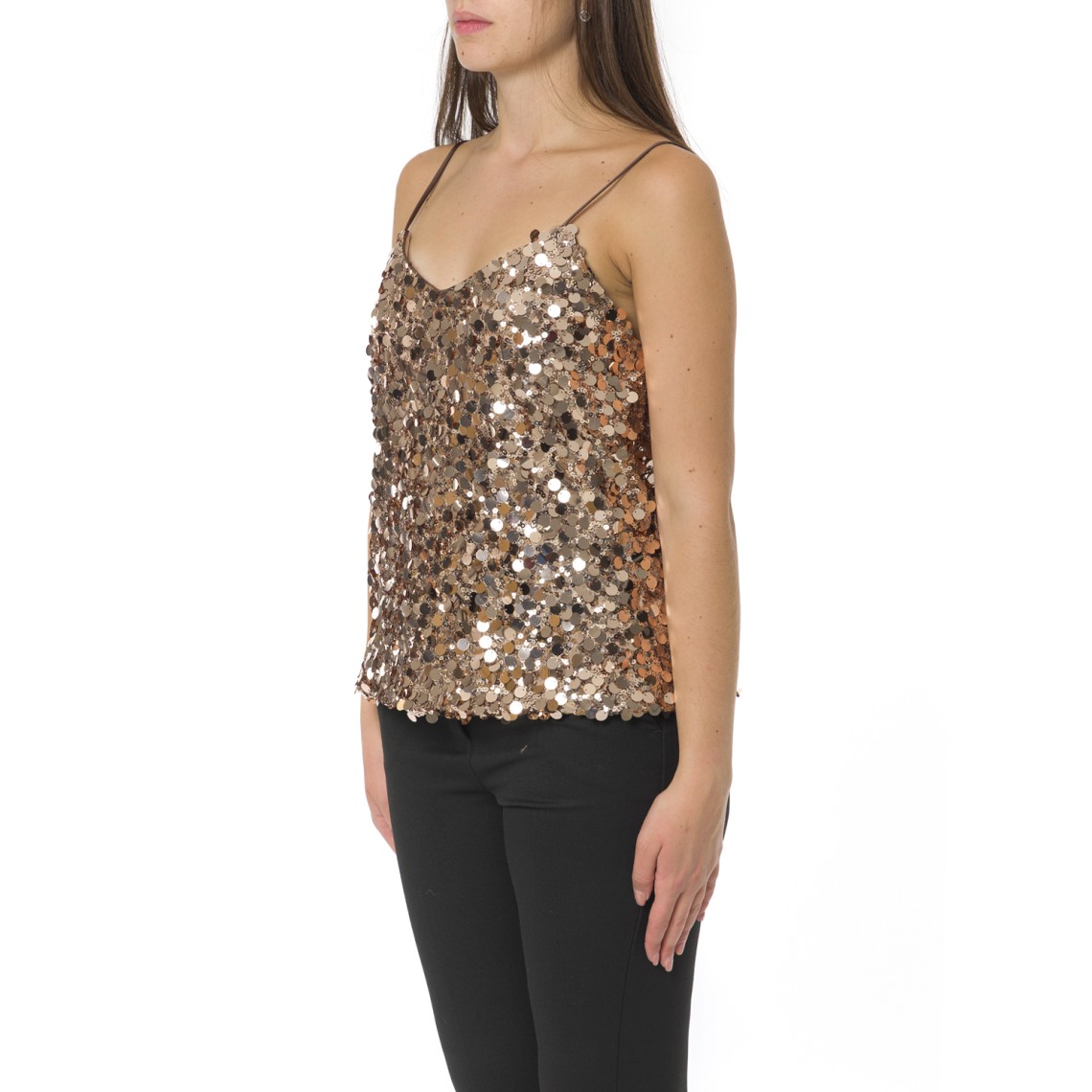 Top con paillettes i Blues