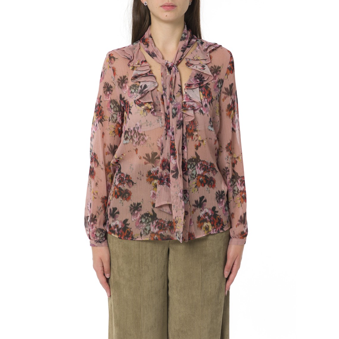 Camicia in crêpe stampato i Blues