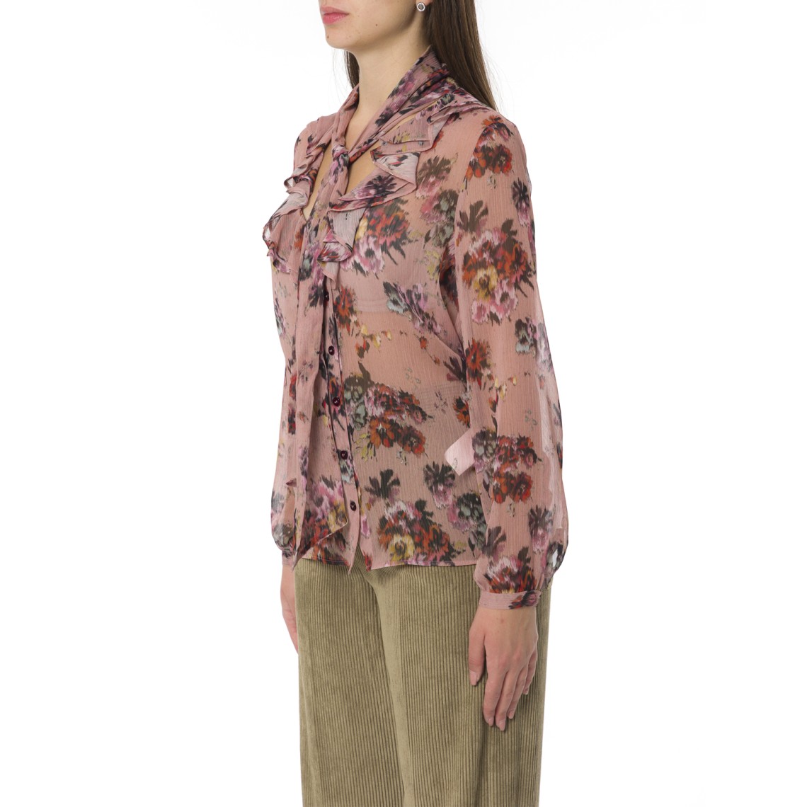 Camicia in crêpe stampato i Blues