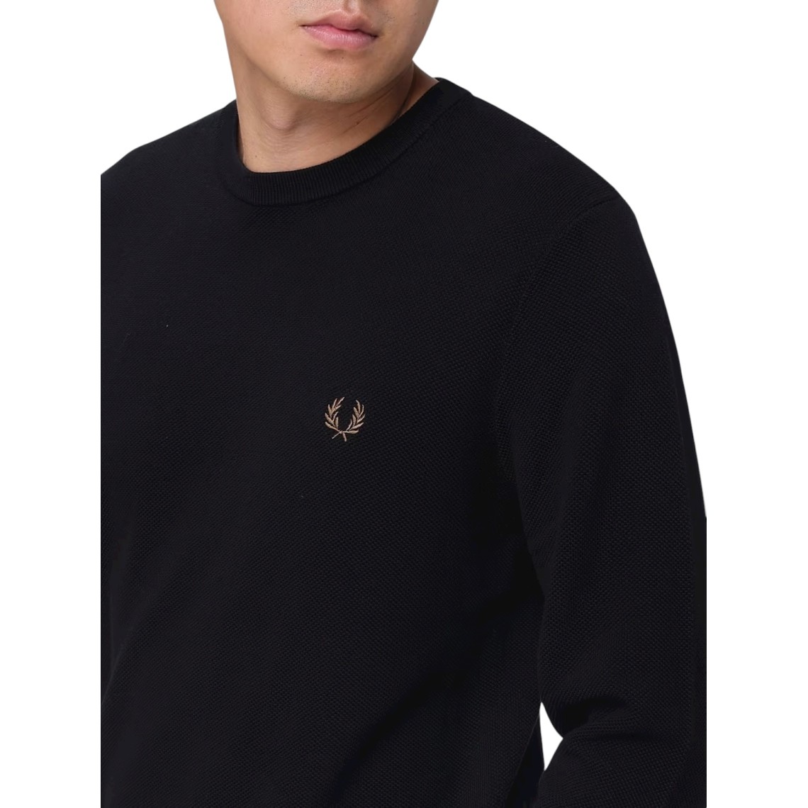 Maglia a girocollo con logo Fred Perry in cotone