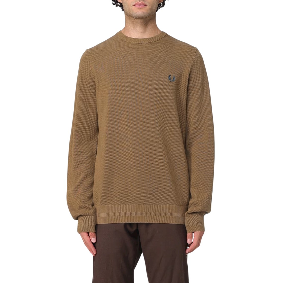 Maglia a girocollo con logo Fred Perry in cotone