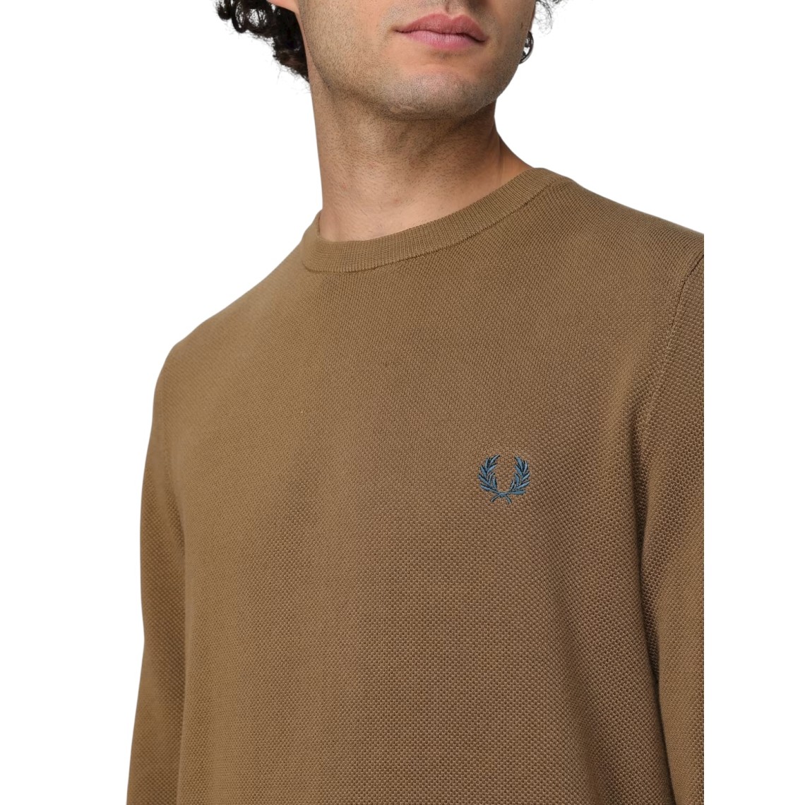 Maglia a girocollo con logo Fred Perry in cotone