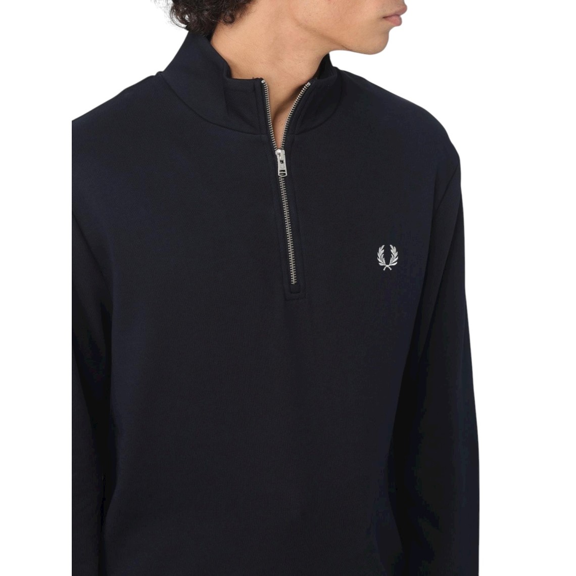 Felpa Fred Perry in misto cotone con zip e ricamo