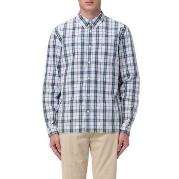 Camicia Lacoste regular fit in popeline con motivo scozzese