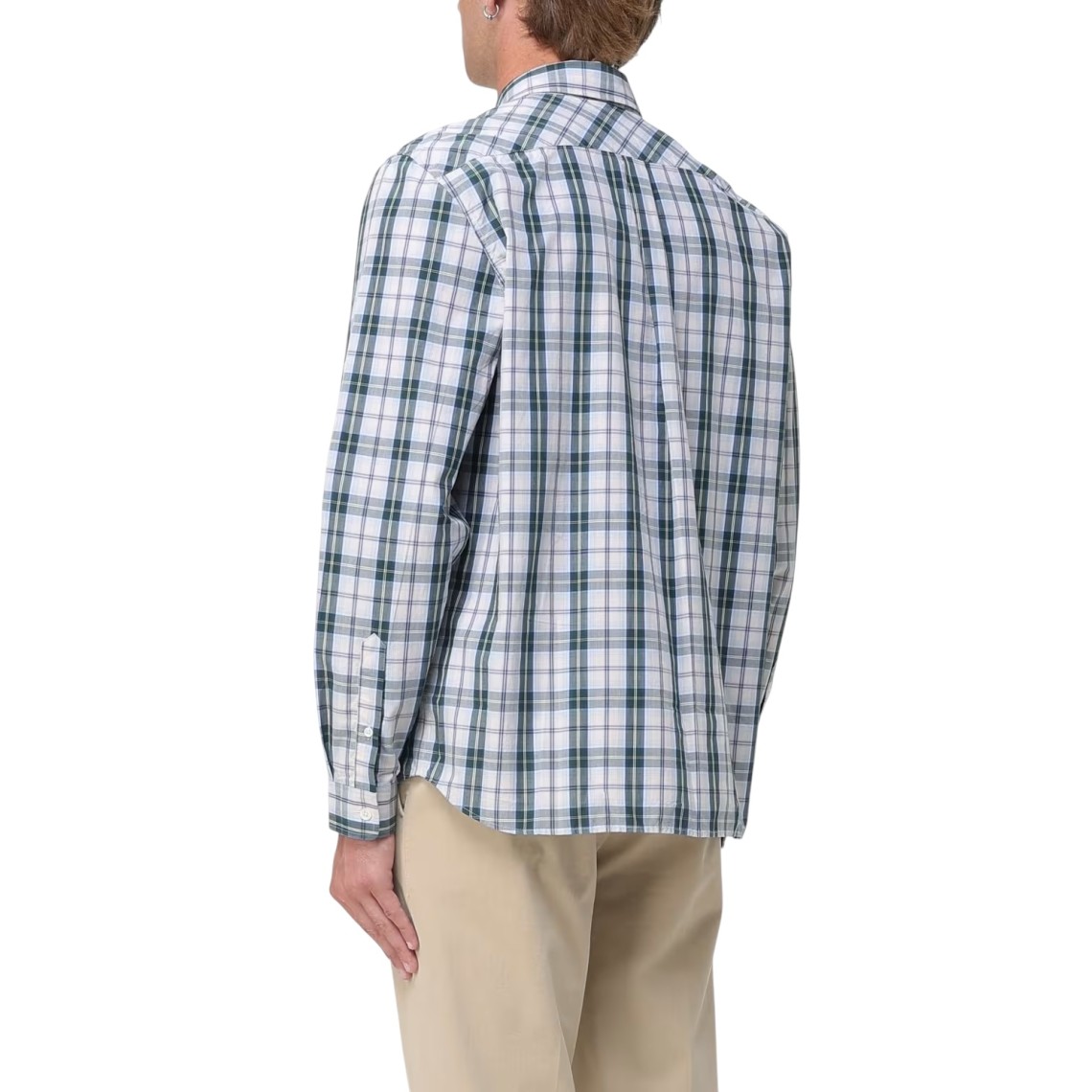 Camicia Lacoste regular fit in popeline con motivo scozzese