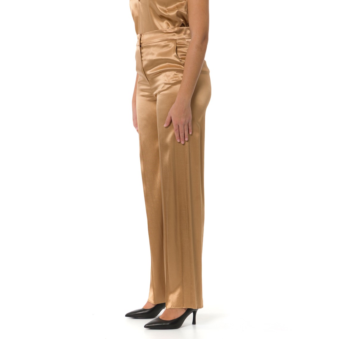 Pantaloni in raso di viscosa stretch Emme Marella