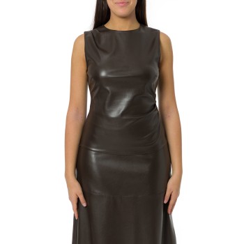 Top smanicato in jersey spalmato Marella